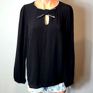 J. Crew Jeweled Bow Top Black Crystal Jewel Size‎ Small Comfy Dressy Holiday
